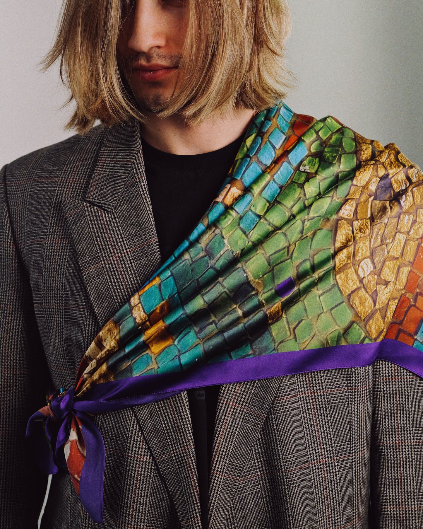 100% Italian silk scarf "SWIRL" from Lviv region