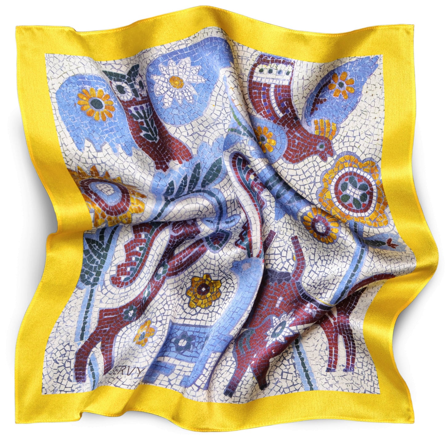 100% Italian silk scarf "QUAINT ANIMALS" from Donetsk region