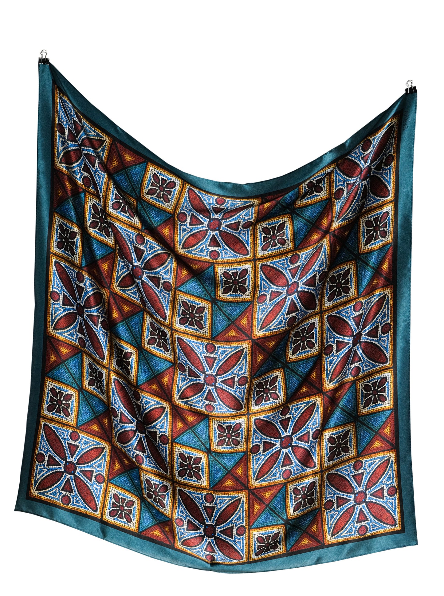 100% Italian silk scarf "THE EARTH" from Ivano-Frankivsk region