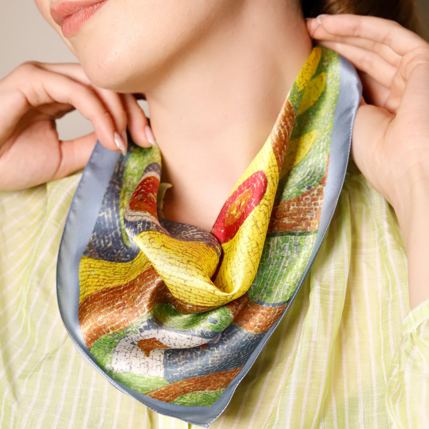 100% Italian silk scarf "SUMMER" from Lviv region