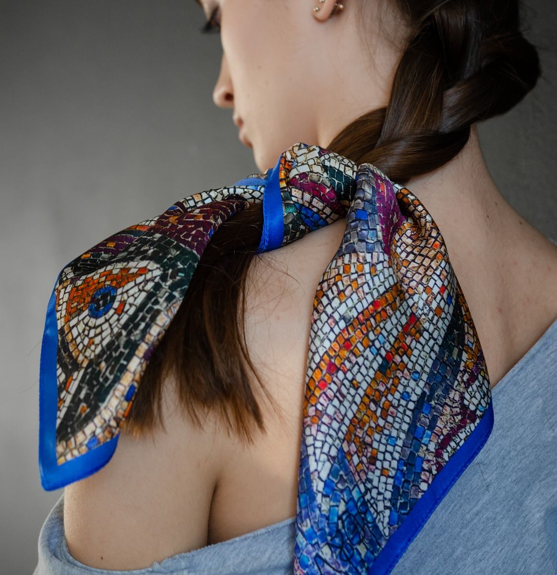 100% Italian silk scarf "ZARICHIYA" from Lviv region